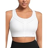 Yvette High Impact Sports Bras for Women with Front Zipper Full Support Racerback Sports Bra Plus Size for Running Gym