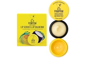 DR. PAWPAW ORIGINAL BALM Dr.PAWPAW Scrub & Nourish Lip Scrub and Balm Duo with Papaya, Aloe Vera and Olive Oil, 100% Natural Two Step Treatment (50 ml)