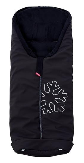 ByBoom® Softshell Winterfußsack Thermo Aktiv für Kinderwagen und Buggy, Farbe:Schwarz/Schwarz