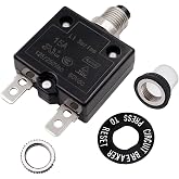 smseace 15Amp Electric Button Breaker 125/250VAC,Thermal Overload Protector L1 Series with Manual Reset, Waterproof Button Cap L1-15A