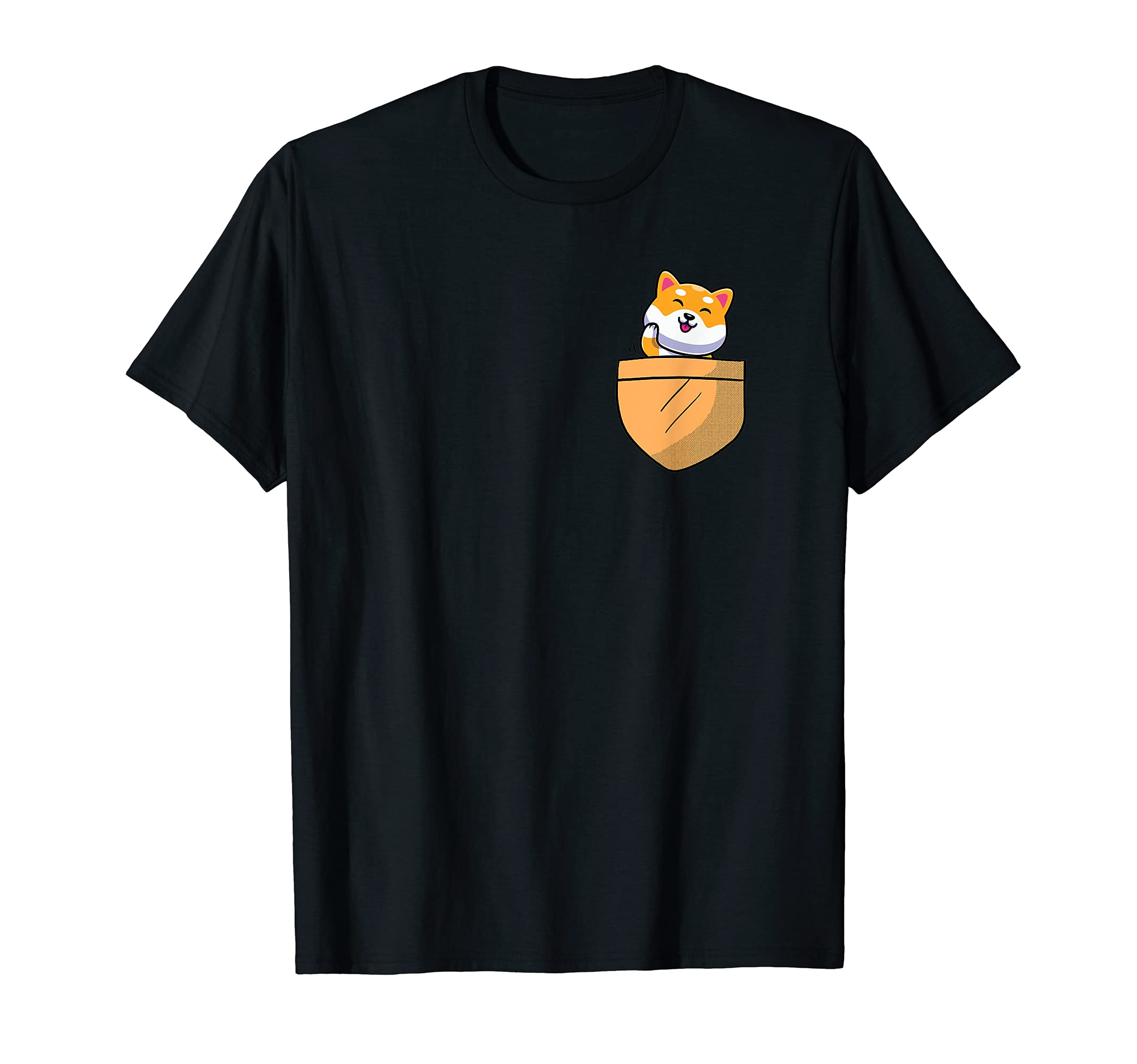 Cute Shiba Inu Puppy In Pocket Japan Dog Lover T-Shirt