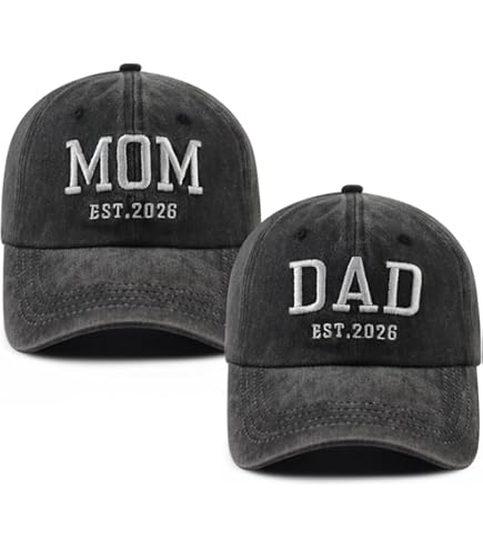 Dad 2027 Parents 2027 Dad est 2027 Adjustable Printed Baseball Hat