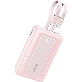 Anker Zolo Power Bank (2025 Upgraded Version), 45W Max Fast Charging, 20,000mAh Battery Pack, Dual Built-in USB-C Cables, USB-C&A Port, for iPhone 17/16 Series, Galaxy, MacBook, and More