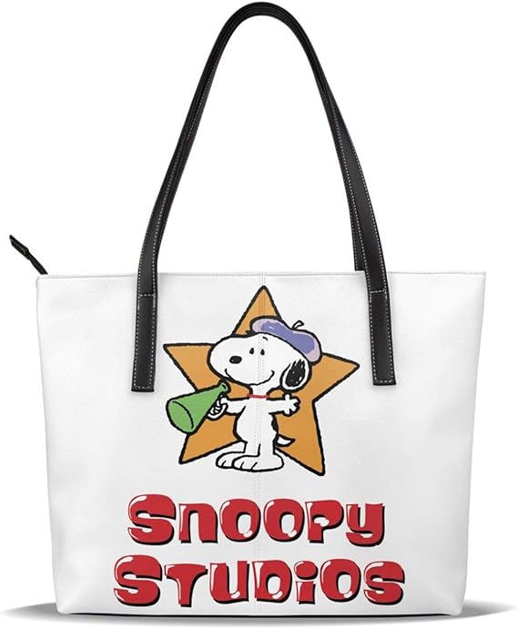 Amazon スヌーピー 1 ファッションレトロスタイル レディース レザー ハンドバッグ 本革素材 大容量 手提げ ショルダー 斜掛け バッグ Pu レディーストートバッグショルダーバッグ 通勤 旅行 バック カバン出張 旅行 Unbeanded ハンドバッグ