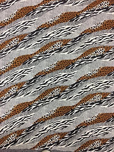 Cheetah Zebra Geometric Design Polyester None Stretch Peach Skin
