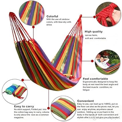 Rudrransho Marketing Double Size Hammock Swing For 2 Persons-With Carry Pouch Included