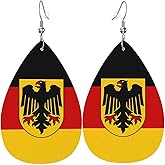 Country Flag Teardrop Earrings For Women Lightweight Leather Dangle Earrings Patriotic Jewelry Gifts