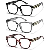Kafirlo 3 Pack Premium Reading Glasses Men, Blue Light Blocking Fashion Computer Readers Spring Hinge Eyeglasses for Men