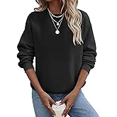 TICTICMIMI Women's Casual Crewneck Sweatshirts Long Sleeve Tops Loose Fit Fall Shirts