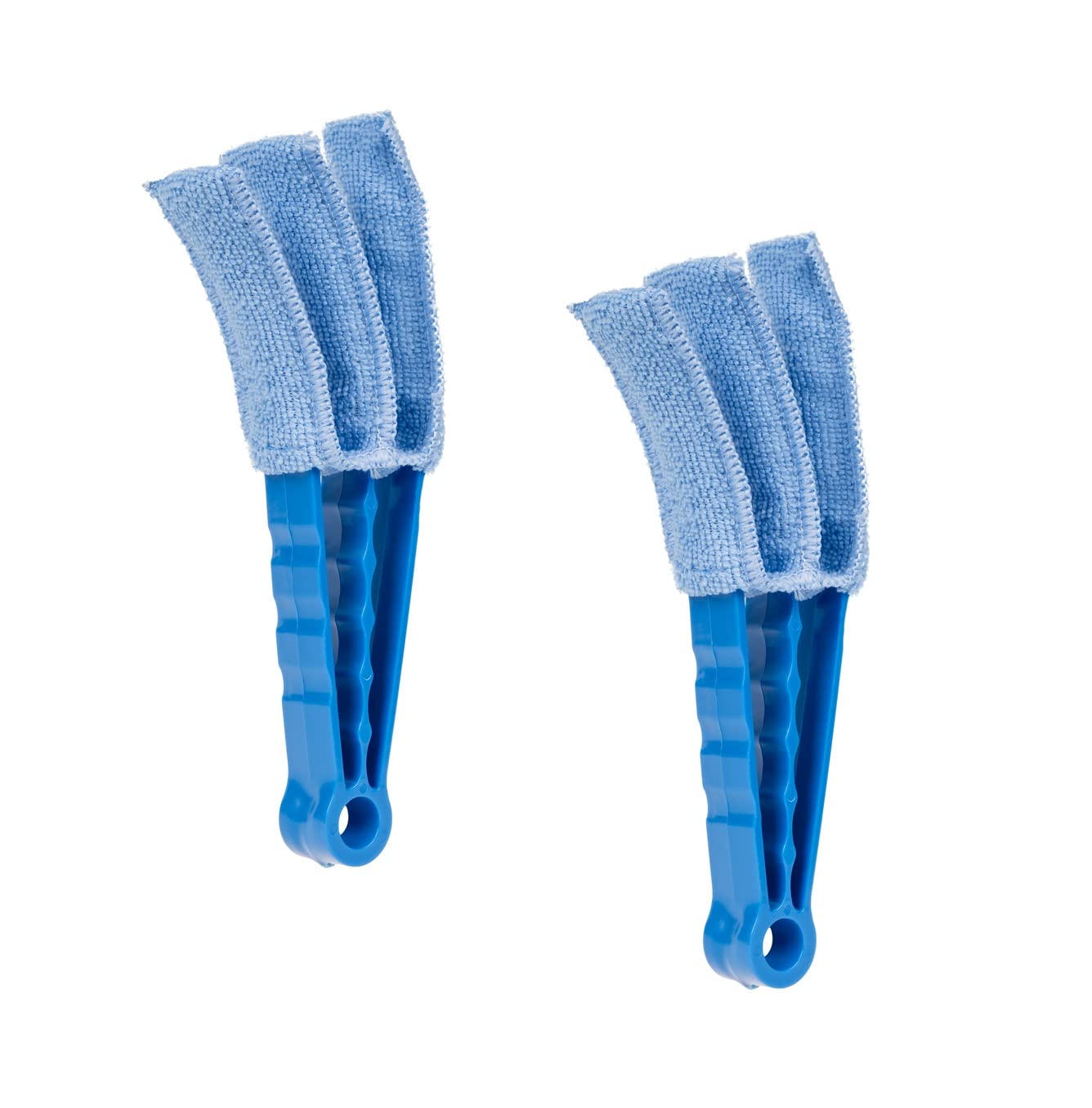 Invero 2 Pack of Venetian Window Blinds Cleaner - 3 Pronged Microfibre Brush Wet Dry Duster with Removable Washable Sleeve - Ideal for Home, Offices or Cars - Easy Clean