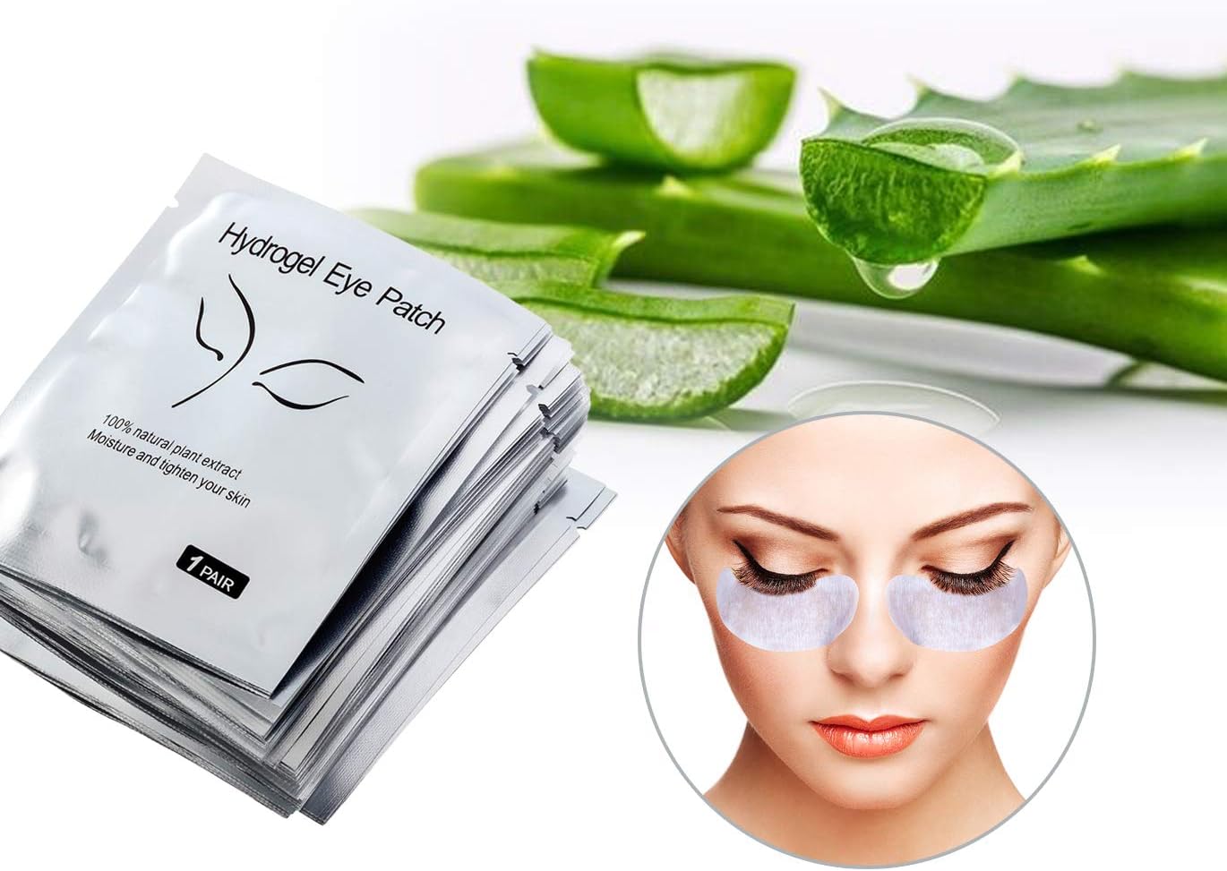 120 Pairs Eye Gel Pads Lint Free Eyelash Extension Eye pads Hydrogel Eye Patch for DIY False Eyelash Lash Extension Makeup Under Eye Gel Pads