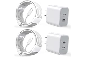 KRUIDVAT iPhone Charger [Apple Certified] 2Pack PD Dual USB C Charger Block Fast Charging Wall Charger Plug with 10FT Long Rapid Type C - Lightning Cable Apple Charger for iPhone 14/13/12/11 Pro/XS/XR/SE, iPad