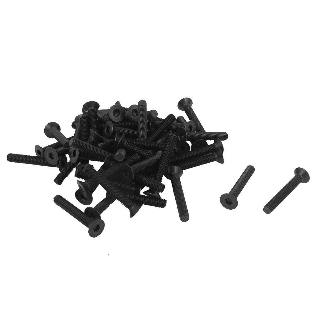 Sourcingmap M3 x 20mm Metric Hex Socket Countersunk Head Screw Bolts Black 50PCS