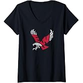 Womens Eastern Washington University EWU Eagles Distressed Primary V-Neck T-Shirt