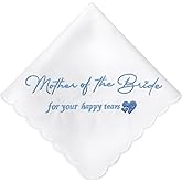 Mother of the Bride Handkerchiefs Happy Tear Wedding Handkerchiefs Something Blue Gifts On Wedding Day Keepsake Hankies