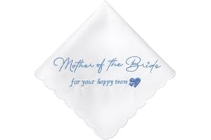 Mother of the Bride Handkerchiefs Happy Tear Wedding Handkerchiefs Something Blue Gifts On Wedding Day Keepsake Hankies
