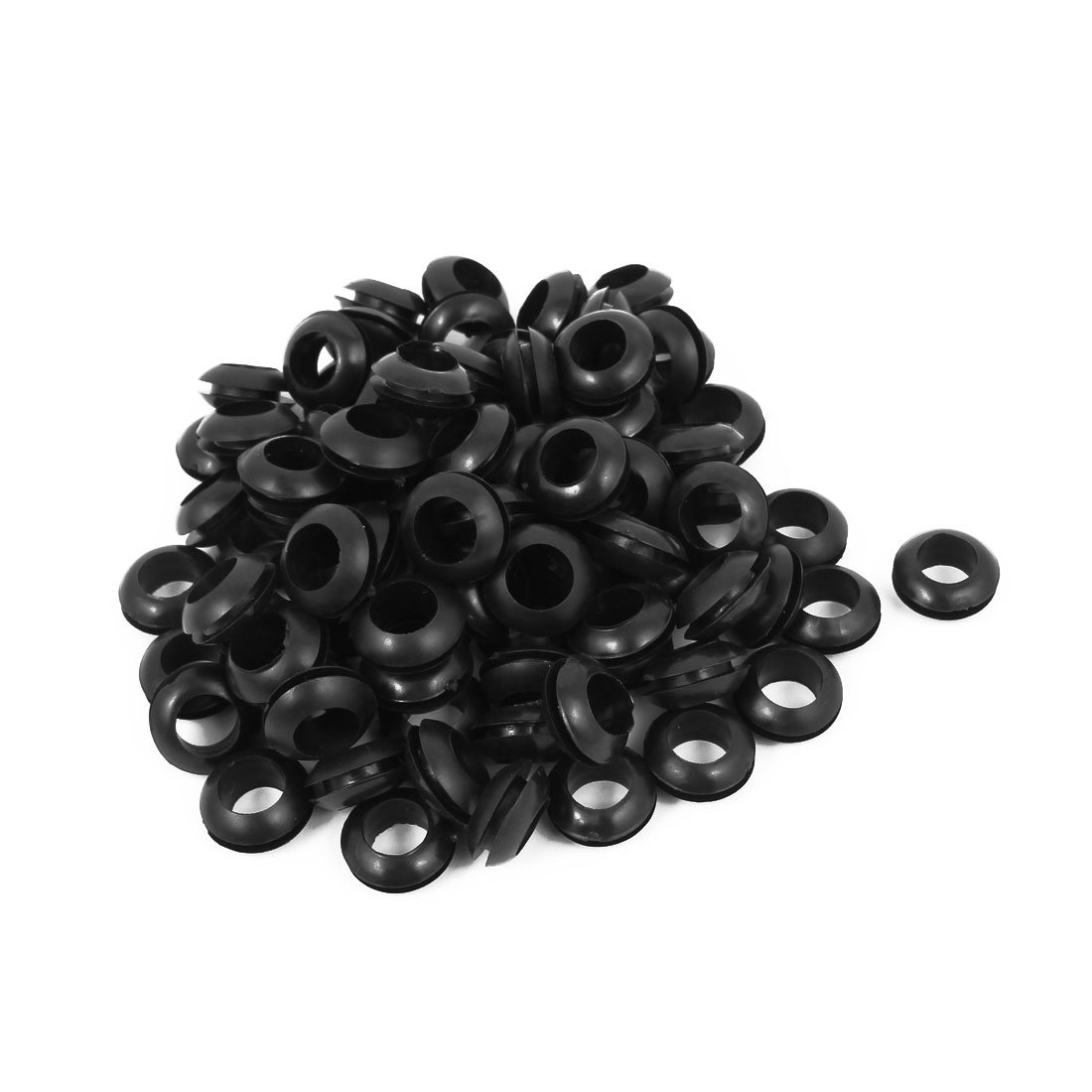 sourcing map Rubber Armature Bar Electric Cable Protector Wiring Grommets 10mm Inner Diameter 89pcs Black