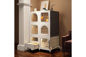 ZETUCHU PINNKL Cat Cage Indoor with Cat Litter Box - Kitten Playpen Kennels - Stronger, Stress-Free Space for Your Kitty - Easy Installation, No Tools Needed (Size : 27.9''x14.4''x43.7'')