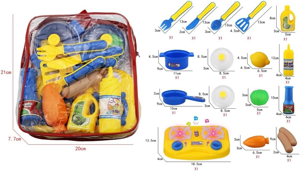 Toys Bhoomi Dream Kitchen Play Food Fruits Vegetables Playset for Pretend Play Cooking Set - 16 Pieces