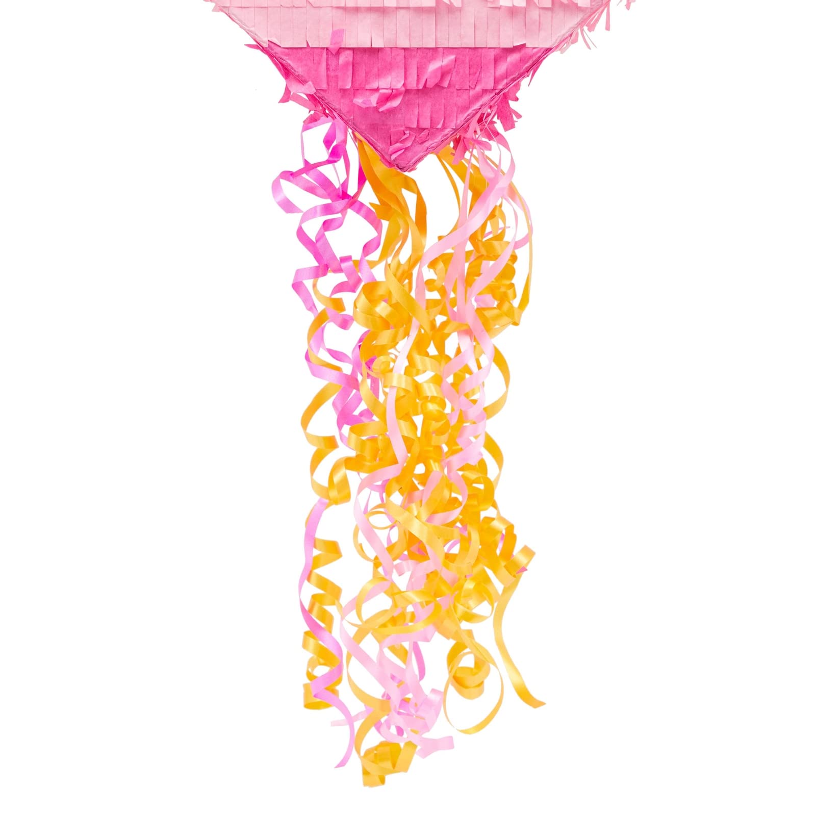 Sparkle and Bash Pink and Gold Ombre Pull String Heart Pinata - Ideal for Birthday Party Decorations & Supplies, Quinceanera, Valentine's Day (16 x 13 x 3 In Pull String Pinata, Small)