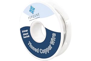 FERQUNE FERQUEN 20 Gauge Tinned Copper Wire for Stained Glass Project, Crafts, and Jewelry Making, 150Feet, 0.22LB