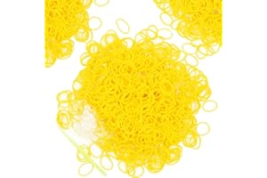 WEI LONG 6000-Pack Rubber Loom Bands Making Kit,50PCS S-Clips10-Hooks,Colorful Rubber Bands Refill Kits for Weaving DIY Crafting Gift (Yellow)