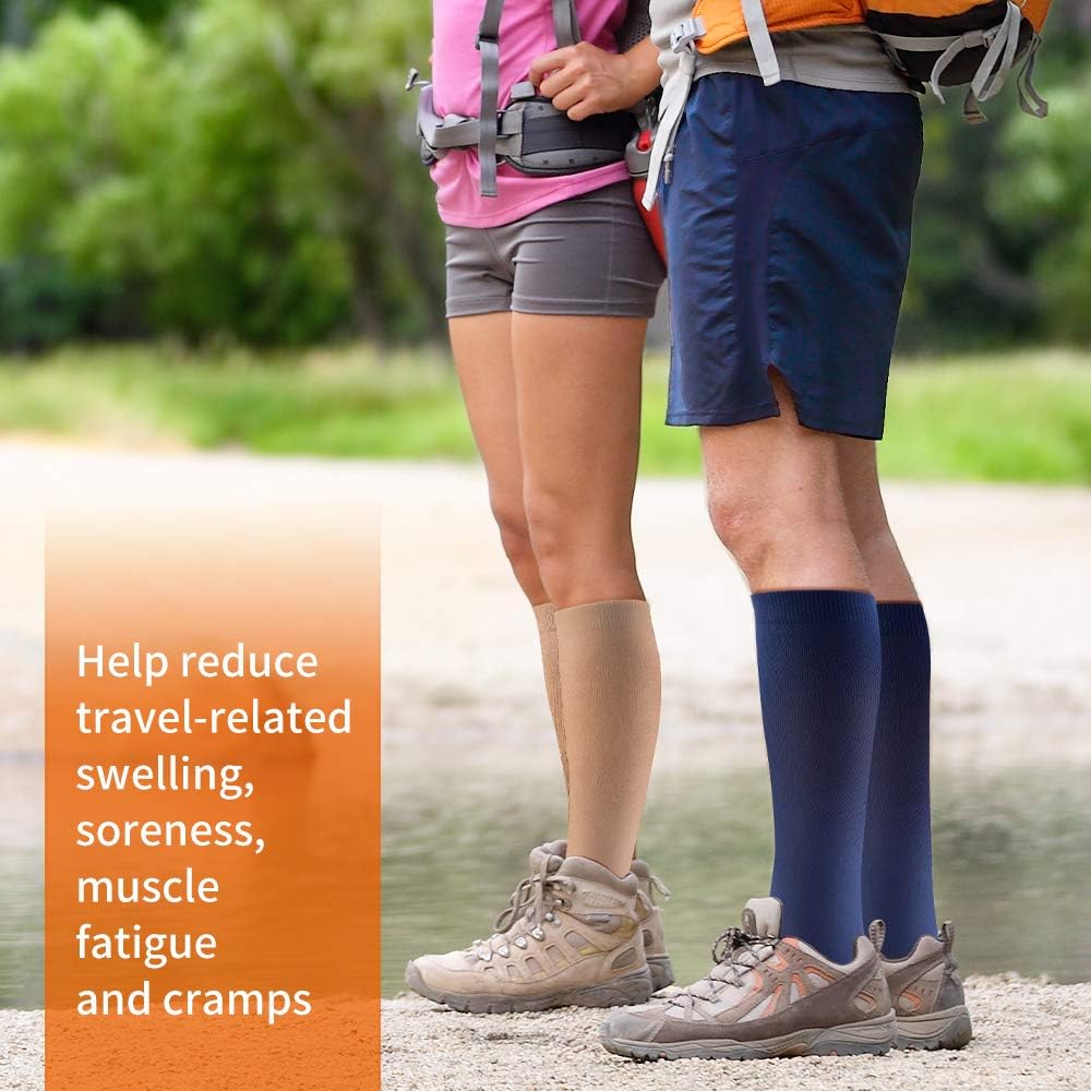 CAMBIVO Compression Socks 3 Pairs for Women and Men, 20-30mmHg Thick High Stockings for Sports, Running, Circulation,Travel: Clothing