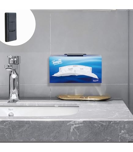 Distributeur Magnétique Pour Mouchoirs/gants - Support Mural, Organisateur Salle De Bain, Cuisine, Bureau - Finition Noire, 25x8,5 Cm - 8