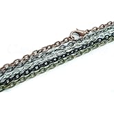 CleverDelights 3x4mm Cable Chain Necklaces - Mix Pack - 20 Pack - 24 Inch Length