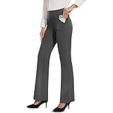 Desol Women's High Waisted Flare Pants for Work, Tummy Control Bootcut Pants with 4 Pockets, Business Casual Pants for Office