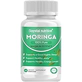 Stayvital Nutrition Moringa Capsules – Pure Moringa Powder, Natural Green Plant-Based Supplement with Vitamins and Amino Acids, 60 Vegan Capsules