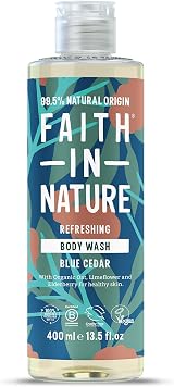 Faith In Nature Blue Cedar Body Wash 400 ml Vegan No SLS Parabens