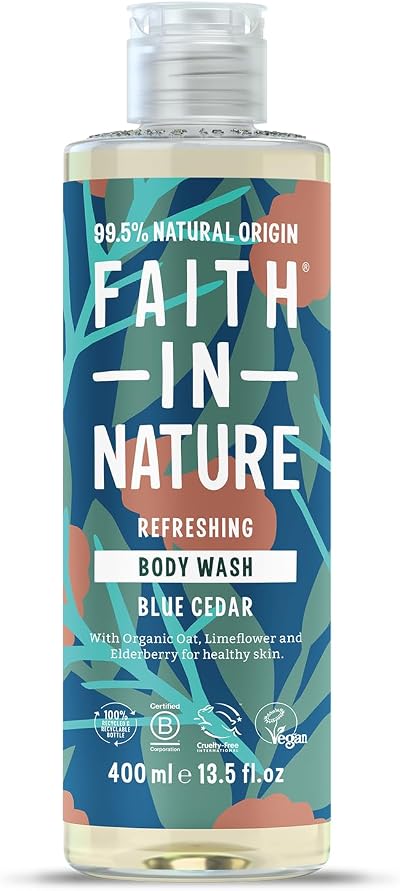 Faith In Nature Blue Cedar Body Wash 400 ml Vegan No SLS Parabens
