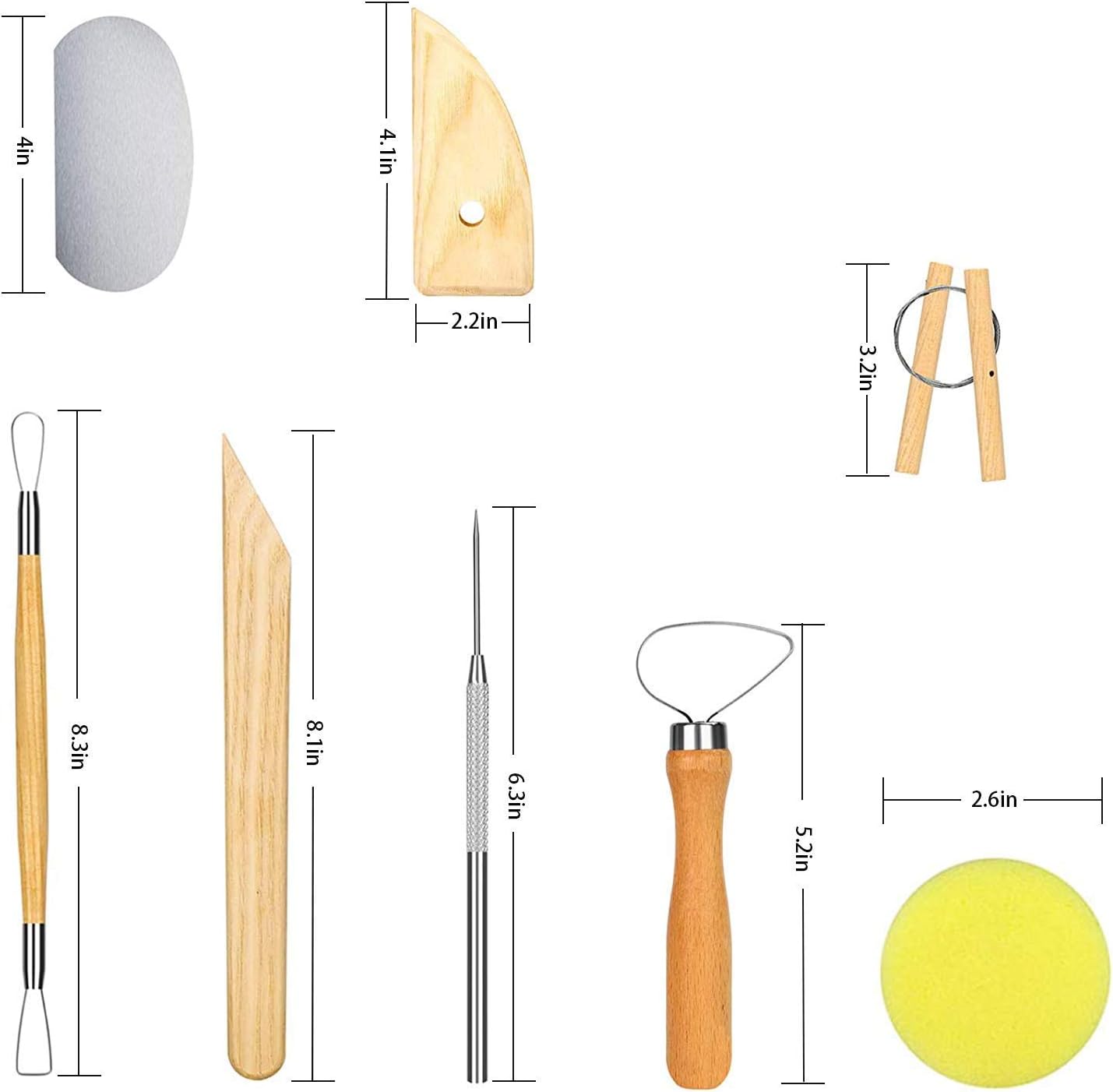 2 Pack Pottery Tools and Clay Sculpting Tool Set, Clay Tools for The Pottery Beginner (16 Pieces)