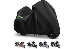KERANTY Motorcycle Cover for Touring Road Glide/Ultra Limited/Gold Wing Tour/Indian Pursuit, 210T Waterproof Sun UV Rain Outdoor Protection Motorbike Cover with Lock Hole & Soft Cotton Lining