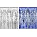 Sumind 4 Pack Foil Curtains Metallic Fringe Curtains Shimmer Curtain for Birthday Wedding Party Christmas Decorations (Silver and Blue)
