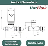 Hot Flow Chrome Marella 3 Modern Thermostatic Radiator Valve Straight TRV view 4