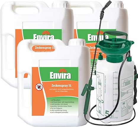 ENVIRA Zeckenschutz Gift 3x5Ltr + 5Ltr Sprüher