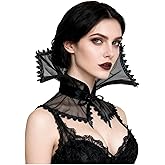 L'VOW Women Black Victorian Collar Standing Vampire Collar Detachable Dracula Collar Witch Gothic Accessories