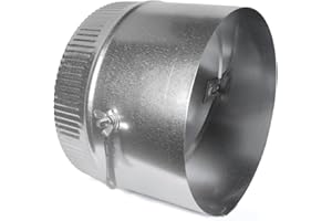 THE SHEET METAL KID 8-in HVAC Duct Manual Volume Damper with Sleeve - Galvanized Sheet Metal Round Volume Damper Airflow Ducting Branch, Adjustment Handle HVAC Air Balancing System - Easy to Install