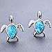 Adeser Jewelry Girls Lab Blue Opal Turtle 925 Silver Studs Promise Wedding Best Friend Party Stud Earrings for Her (blue)