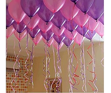Riit Metallic Balloons For Decoration Combo Light Pink And Dark