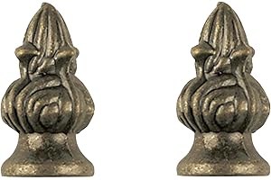 Ciata Lamp Finials Decorative, 1-1/4-Inch Tiffany Antique Brass Victorian Lamp Finial (2 Pack)