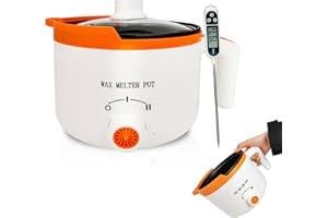 Ksedcon Electric Wax Melting Pot for Candle Making, Candle Wax Melter with Lid, Candle Pouring Pot with Pouring Spout (Orange)