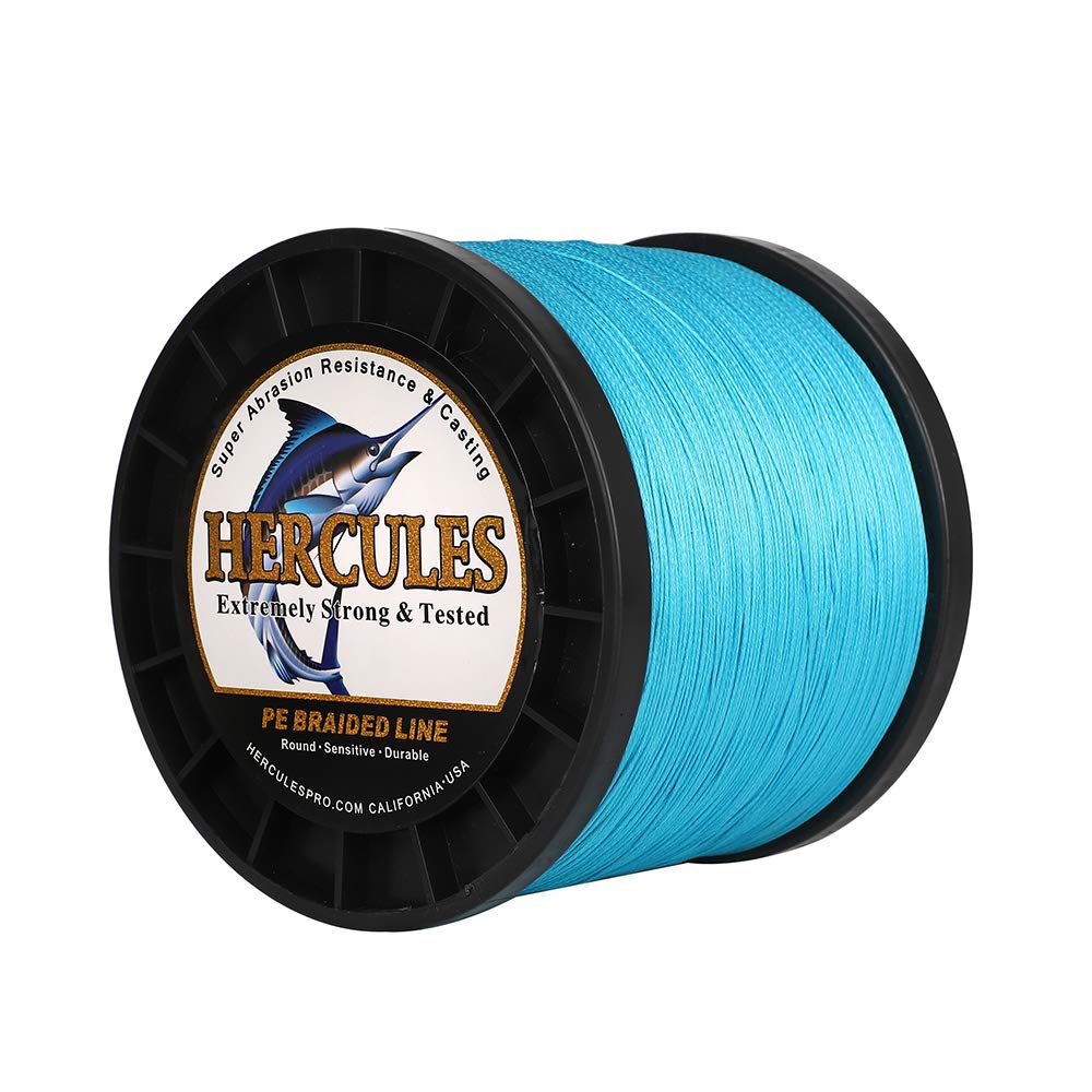 Hercules Braided Fishing Line 2000m 2187yds 10lbs-200lbs Pe Superline 8 Strands (Blue 100lb/45.4kg 0.55mm) — image 1