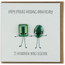 Amazon.com : Bold & Bright - Cute Anniversary Card - 'Emerald ...