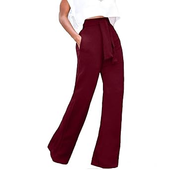 Mujer Pantalones De Traje Fashion Cintura Alta Unicolor Pantalones Palazzo Fiesta Pantalon Anchos Cóctel Party Pantalones De Negocios Elegantes Especial Estilo De Noche (Color : Blanco, Size : S): Amazon.es: Ropa y