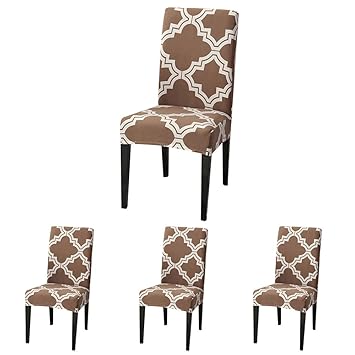 Colorbird Moroccan Series Spandex Dining Chair Slipcovers Removable Universal Stretch Chair Protective Covers For Dining Room Hotel Banquet