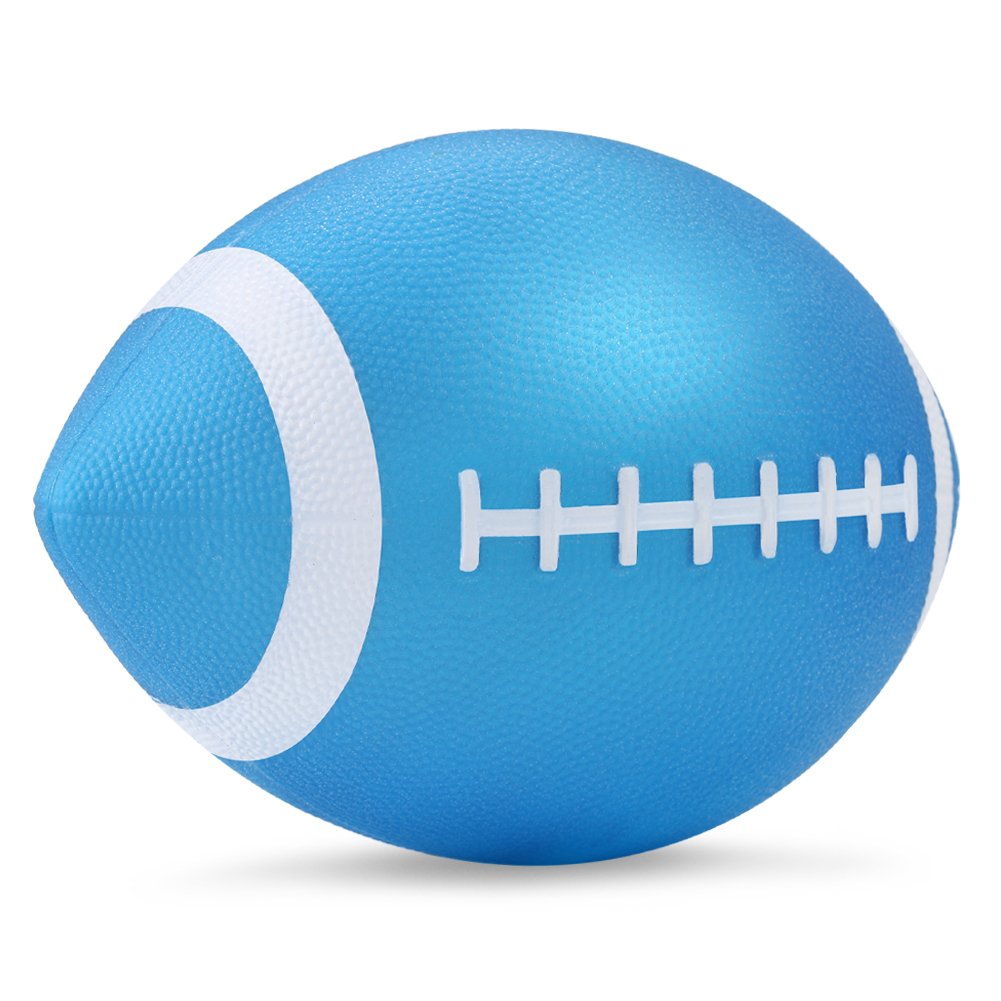 YAPA Football for Toddlers Mini Cute American Footballs Handheld Kids Toy,Bouncy and Soft 7.5”Inflate Beach Ball Come Deflate（Blue）