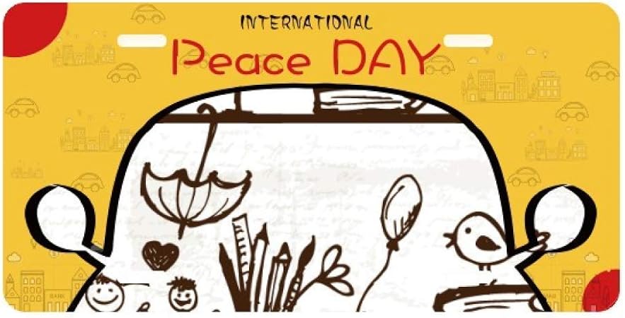 Amazon Co Jp コールドマスター Diy 実験室 子供用 かわいいイラスト 本棚 カレッジ ナンバープレート タグ 車 装飾 平和の日 車 バイク